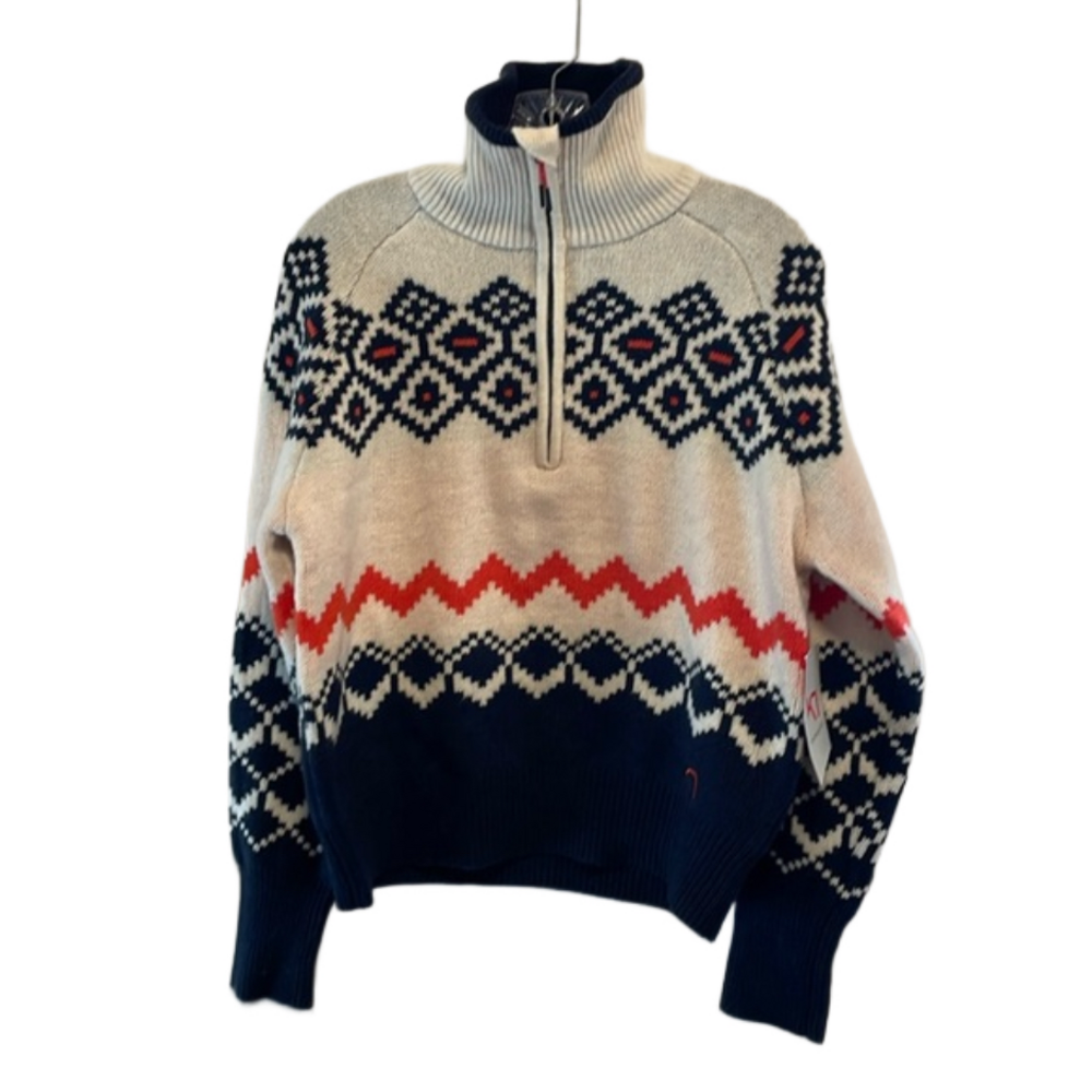Kari Traa Agnes Sweater Wool Blend Half Zip Neck Sz L  Norway Nordic NWT
